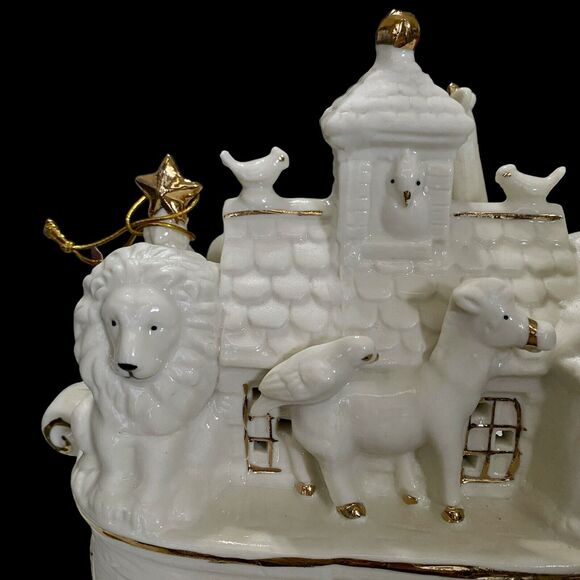 Noah’s Ark White Porcelain Bisque Accent Night Light JCPenney Home Collection - Picture 9 of 16